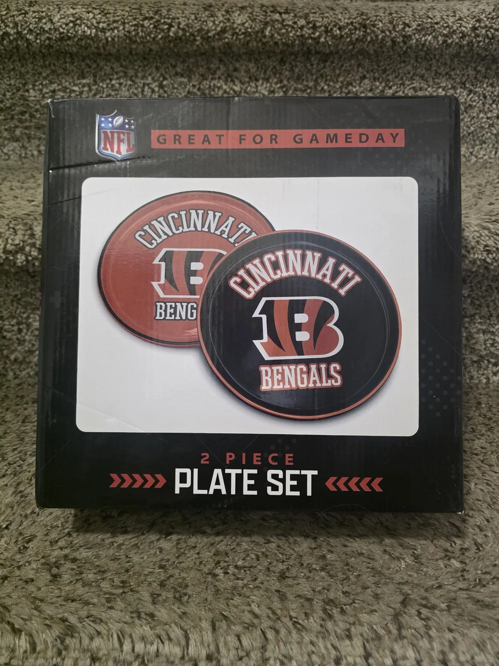 NFL Cincinnati Bengals Round Plate Set - Black & Orange